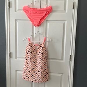 Tankini swimsuit with anchor print